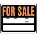 Hy-Ko Auto/Boat For Sale Sign 14.5" x 18.5", 5PK A00112